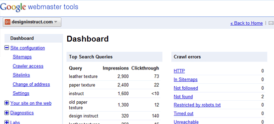 Google Webmaster tools